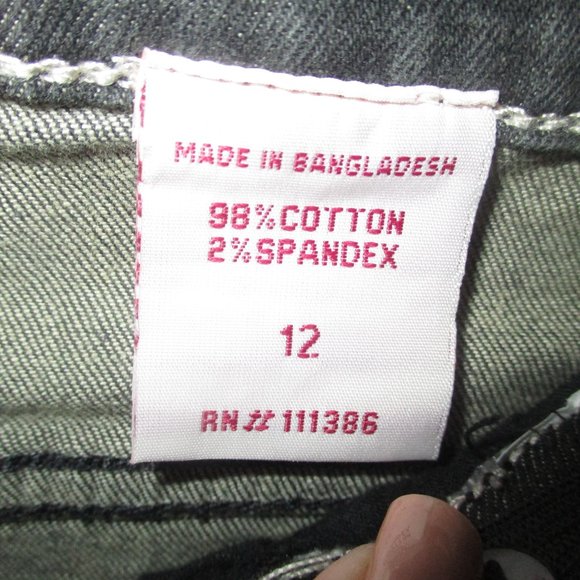 MILA ROSE Girl’s 12 Stretch Black Jeans Distressed Long NEW! - Picture 3 of 5